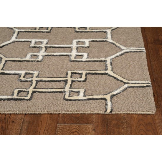 Libby Langdon Upton Mocha/Ink Asian Trellis 5' x 7' Rug