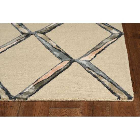 Libby Langdon Upton Putty/Slate Mod Scape 2'3" x 8' Runner Rug