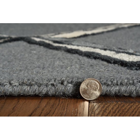 Libby Langdon Upton Charcoal/Silver Mod Scape 2'3" x 8' Runner Rug