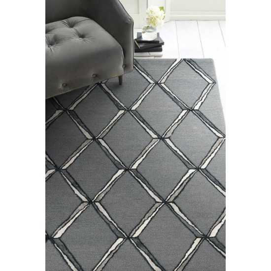 Libby Langdon Upton Charcoal/Silver Mod Scape 2'3" x 8' Runner Rug