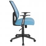 Salerno Series High Back Light Blue Mesh Office Chair with Arms
