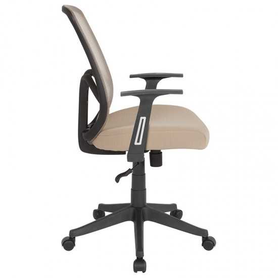 Salerno Series High Back Light Brown Mesh Office Chair with Arms