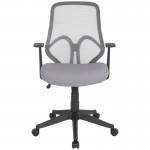 Salerno Series High Back Light Gray Mesh Office Chair with Arms