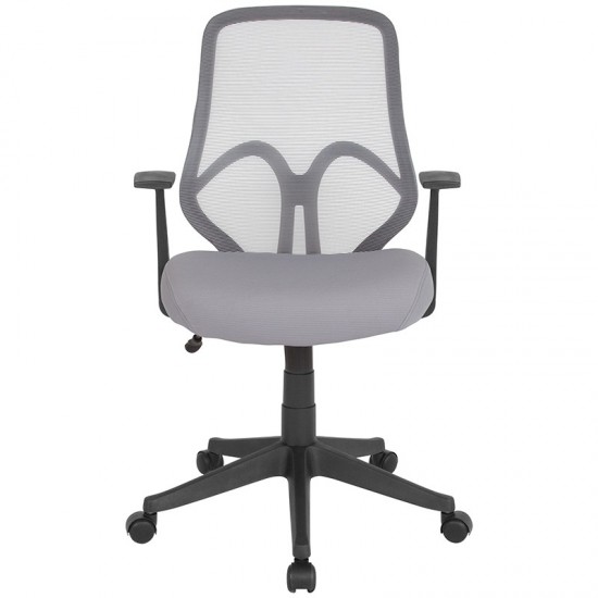 Salerno Series High Back Light Gray Mesh Office Chair with Arms