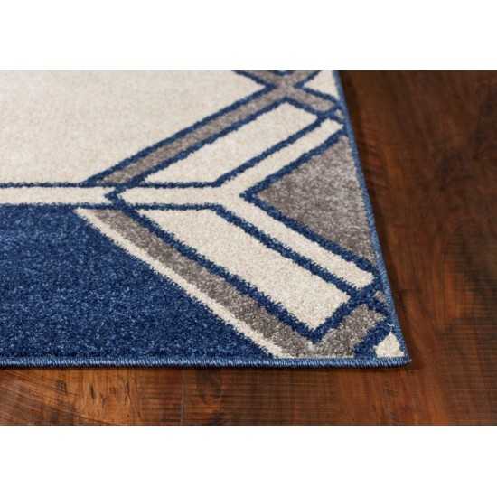 Lucia Ivory/Denim Grant 23" x 45" Rug