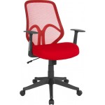 Salerno Series High Back Red Mesh Office Chair with Arms