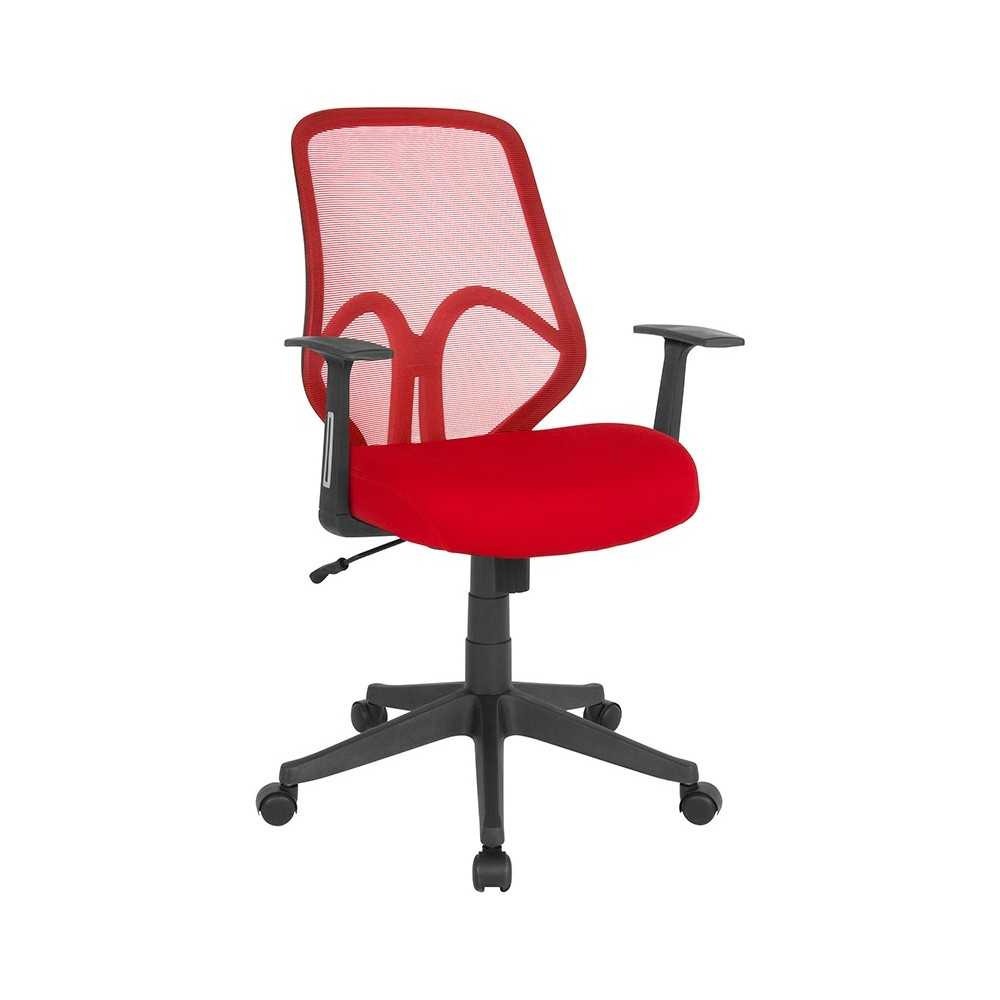 Salerno Series High Back Red Mesh Office Chair with Arms