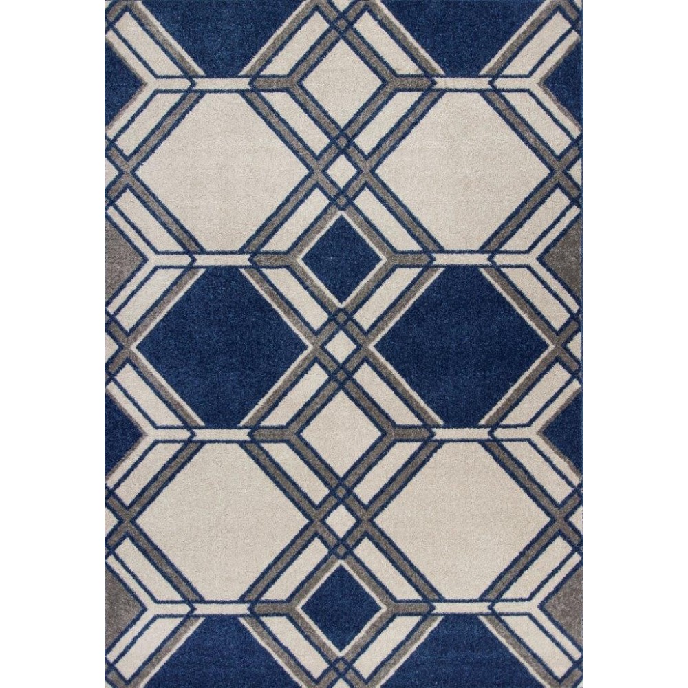 Lucia Ivory/Denim Grant 5'3" x 7'7" Rug