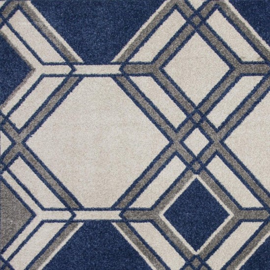 Lucia Ivory/Denim Grant 5'3" x 7'7" Rug