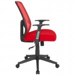 Salerno Series High Back Red Mesh Office Chair with Arms