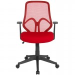 Salerno Series High Back Red Mesh Office Chair with Arms