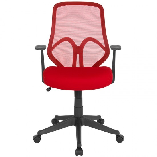 Salerno Series High Back Red Mesh Office Chair with Arms