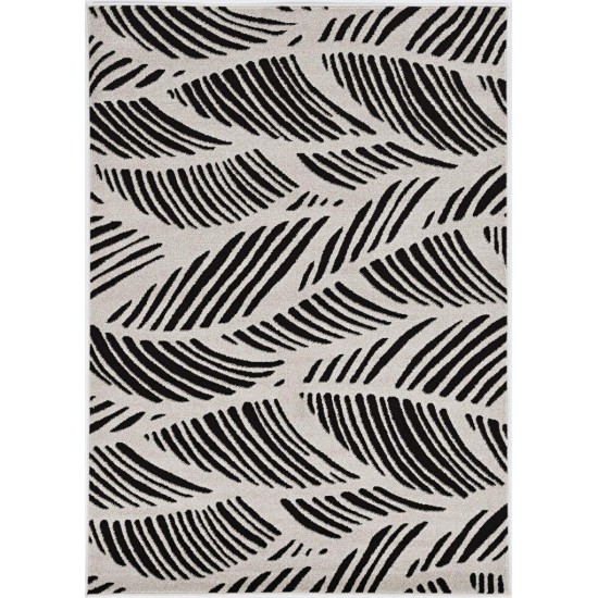 Lucia Black/White Folia 23" x 45" Rug