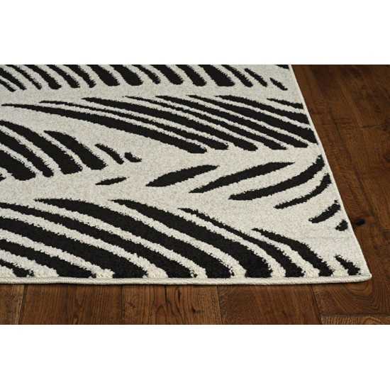 Lucia Black/White Folia 23" x 45" Rug