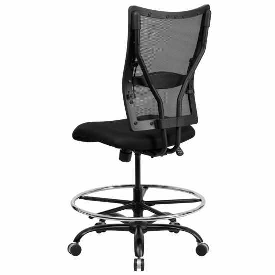 Big & Tall 400 lb. Rated Black Mesh Ergonomic Drafting Chair