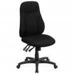 High Back Black Fabric Multifunction Swivel Ergonomic Task Office Chair