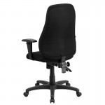 High Back Black Fabric Multifunction Swivel Ergonomic Task Office Chair with Adjustable Arms