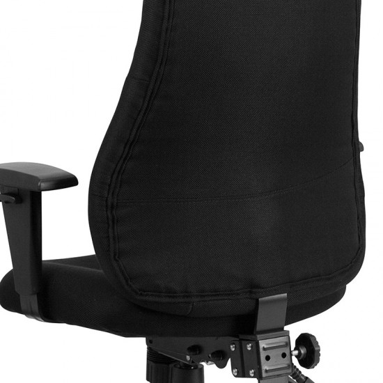 High Back Black Fabric Multifunction Swivel Ergonomic Task Office Chair with Adjustable Arms