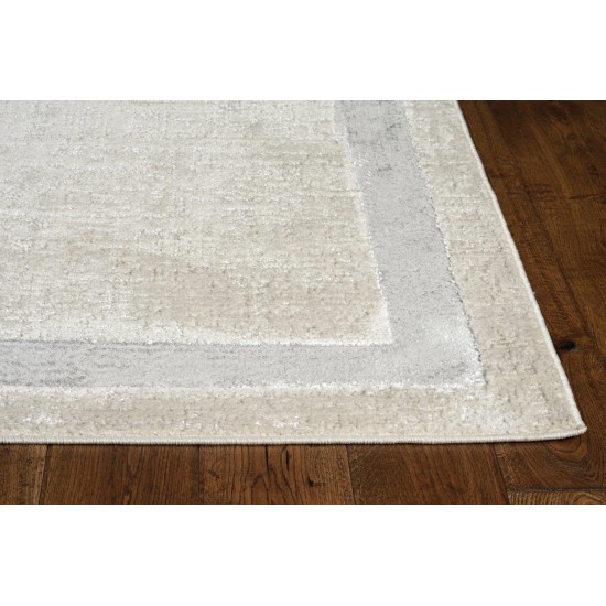 Luna Ivory/Silver Border 3'3" x 4'11" Rug