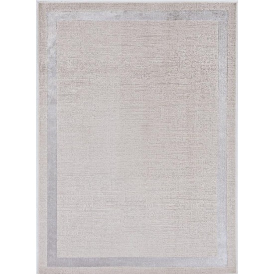 Luna Ivory/Silver Border 5'3" x 7'7" Rug