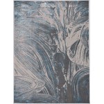 Luna Silver/Blue Stroked 5'3" x 7'7" Rug