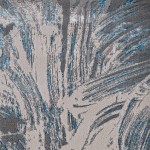 Luna Silver/Blue Stroked 5'3" x 7'7" Rug