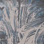 Luna Silver/Blue Stroked 6'7" x 9'6" Rug