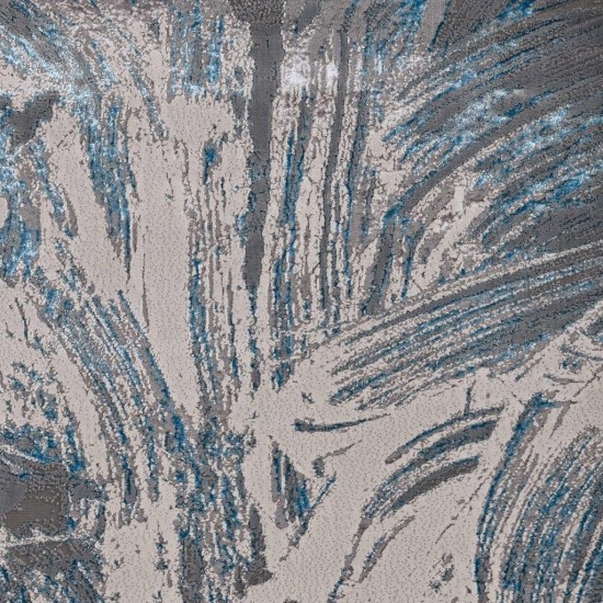Luna Silver/Blue Stroked 6'7" x 9'6" Rug
