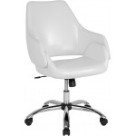 Madrid Home and Office Upholstered Mid-Back Chair in White LeatherSoft