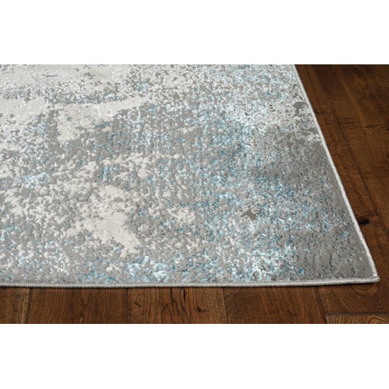 Luna Silver/Blue Natural 3'3" x 4'11" Rug