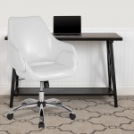 Madrid Home and Office Upholstered Mid-Back Chair in White LeatherSoft