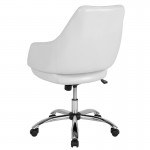 Madrid Home and Office Upholstered Mid-Back Chair in White LeatherSoft