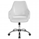 Madrid Home and Office Upholstered Mid-Back Chair in White LeatherSoft