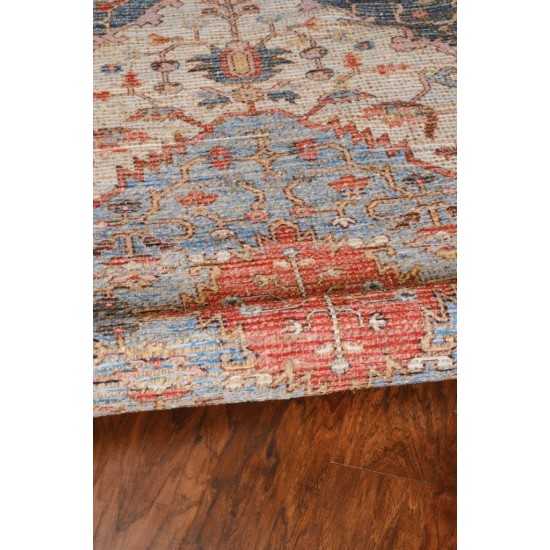 Morris Blue/Red Gramercy 5' x 7' Rug