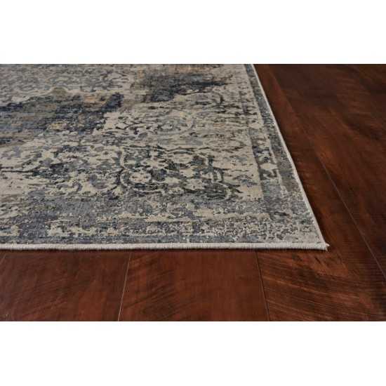 Montreal Ivory/Teal Bentley 2'2" x 7'6" Runner Rug