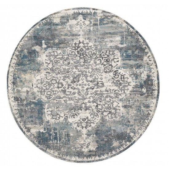 Montreal Ivory/Teal Bentley 7'7" Round Rug