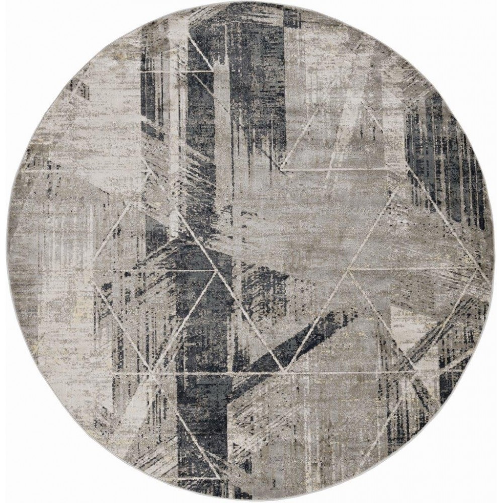 Montreal Grey Visions 7'7" Round Rug