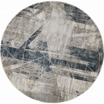 Montreal Grey/Blue Twilight 7\'7" Round Rug