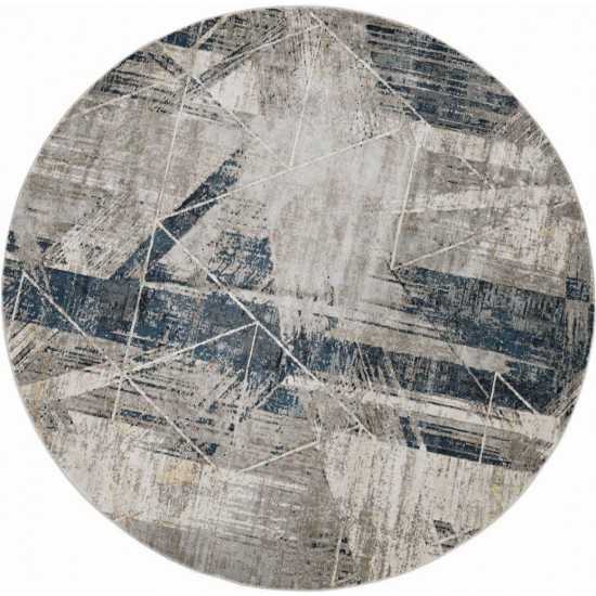 Montreal Grey/Blue Twilight 7'7" Round Rug