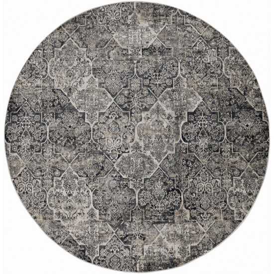 Montreal Grey Traditions 7'7" Round Rug