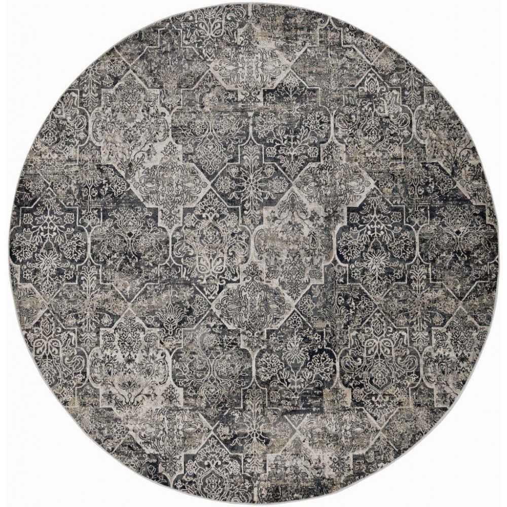 Montreal Grey Traditions 7'7" Round Rug