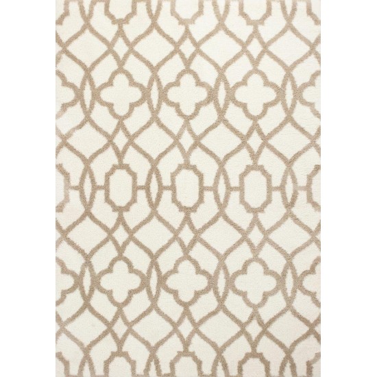 Oasis Ivory/Beige Ironwork 5'3" x 7'7" Rug