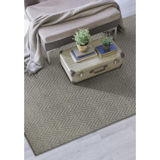 Porto Grey Heather Herringbone 6'6" x 9'6" Rug