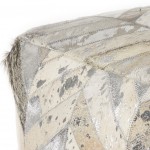 Pouf Hide Herringbone With Foil 18" x 18" Poufs