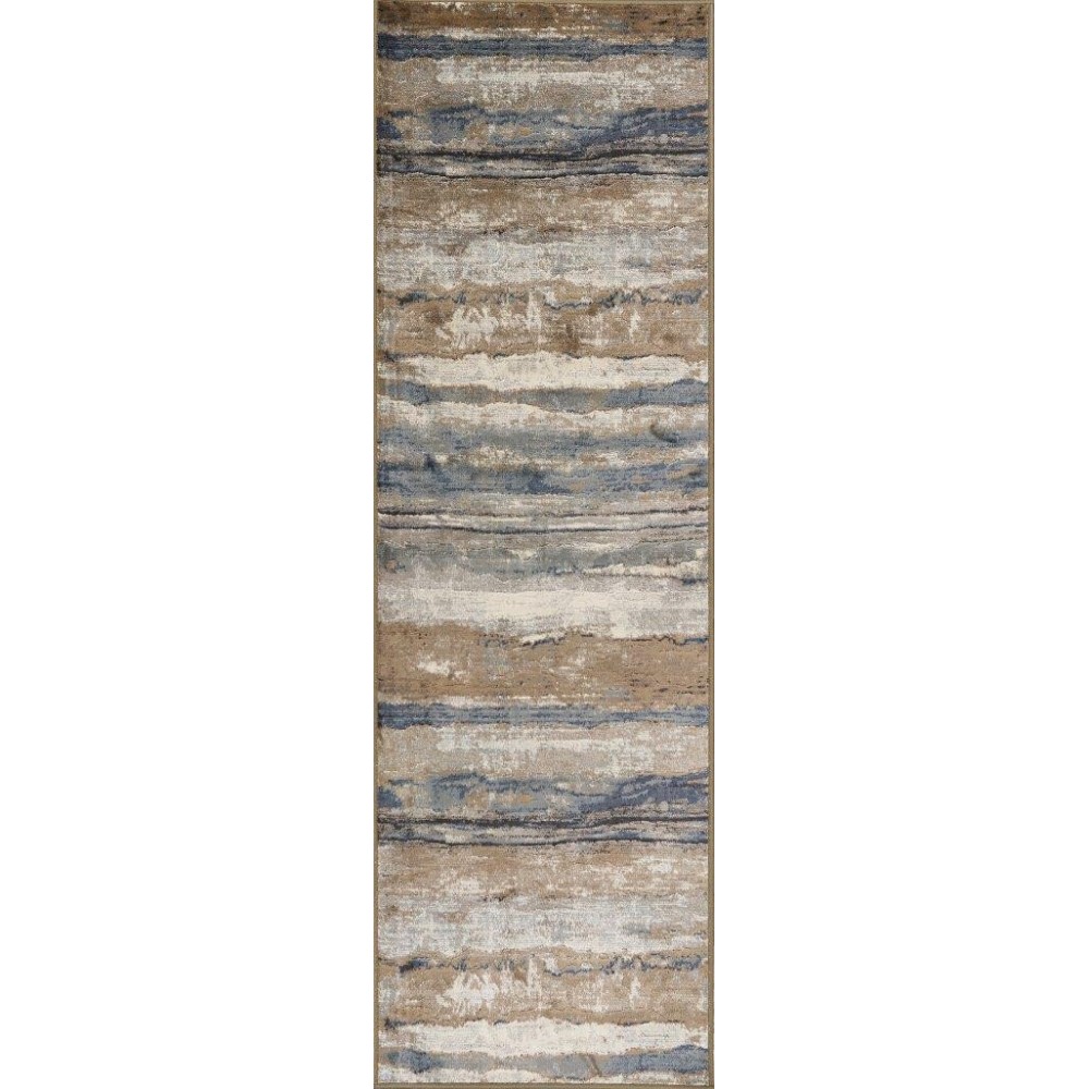 Provence Ivory/Blue Landscape 2'2"X 6'11" Runner Rug