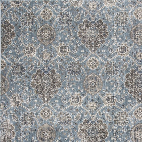 Provence Slate Blue Allover Kashan 2'2"X 6'11" Runner Rug