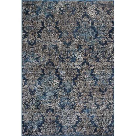 Provence Slate Blue Damask 2'2" x 3'7" Rug