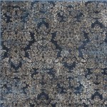 Provence Slate Blue Damask 2'2"X 6'11" Runner Rug