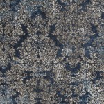 Provence Slate Blue Damask 2'2"X 6'11" Runner Rug