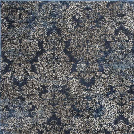 Provence Salte Blue Damask 5'3" x 7'7" Rug